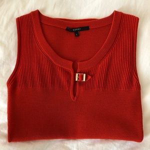 Gucci Sleeveless Top With Gold Buckle Detail
